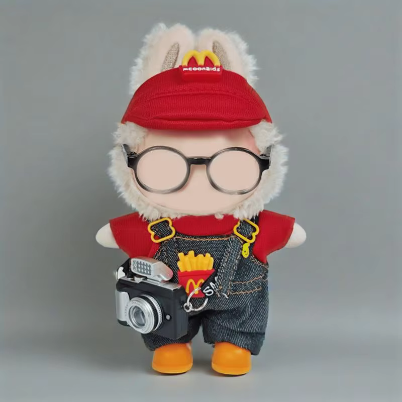 Labubu Mini Doll Adorable Workwear Set for 15–17cm Fast Food Fries M Cosplay Cola Clothers Dollhouse Accessories