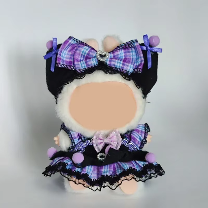 Labubus Mini Doll Outfit, Hat, Shoes, and Accessories, Sitting Party Game Toys, 17cm