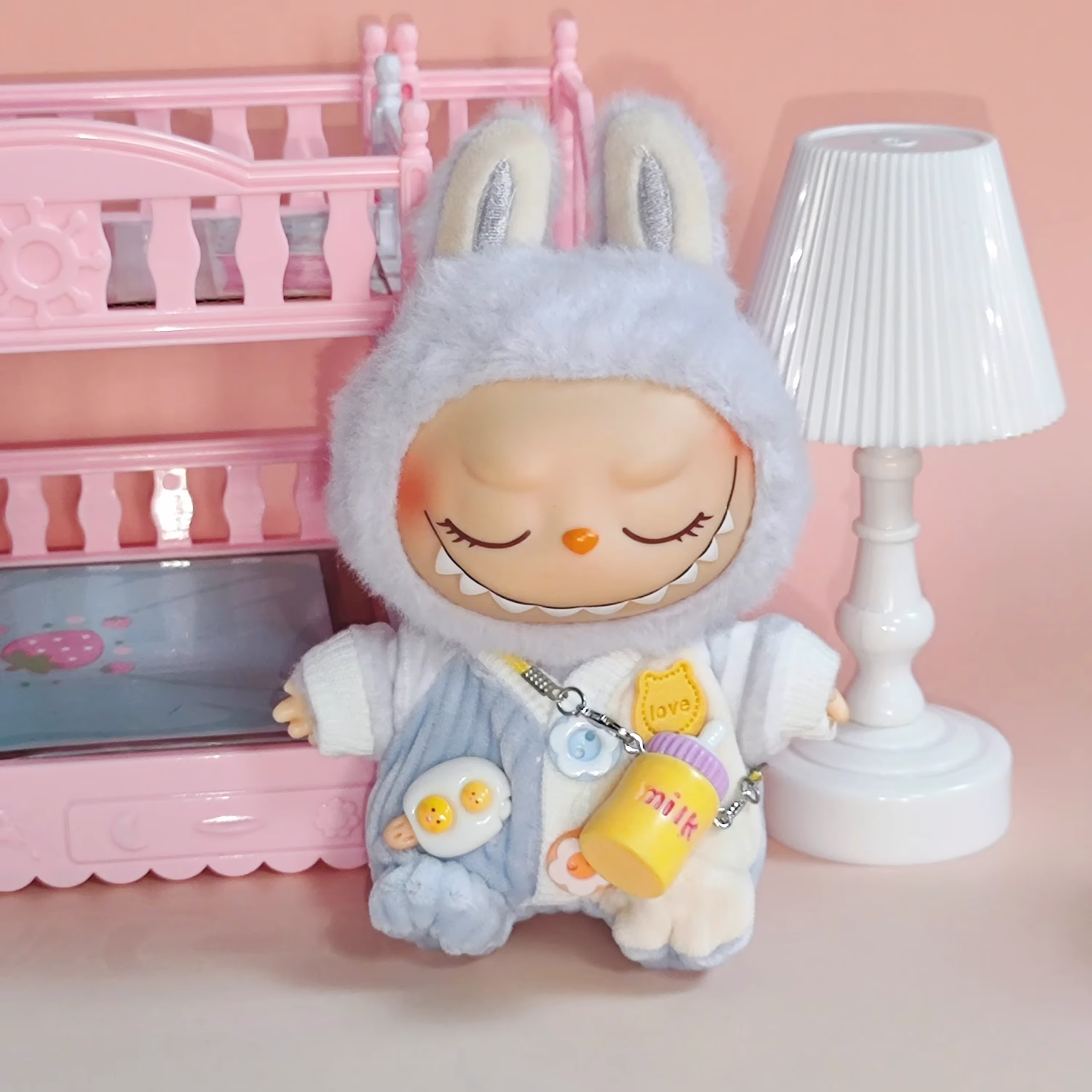 Labubu 15 17cm Small Soft Doll Accessory Hooded Sweatshirt Poncho for Dolls Present - Image 3