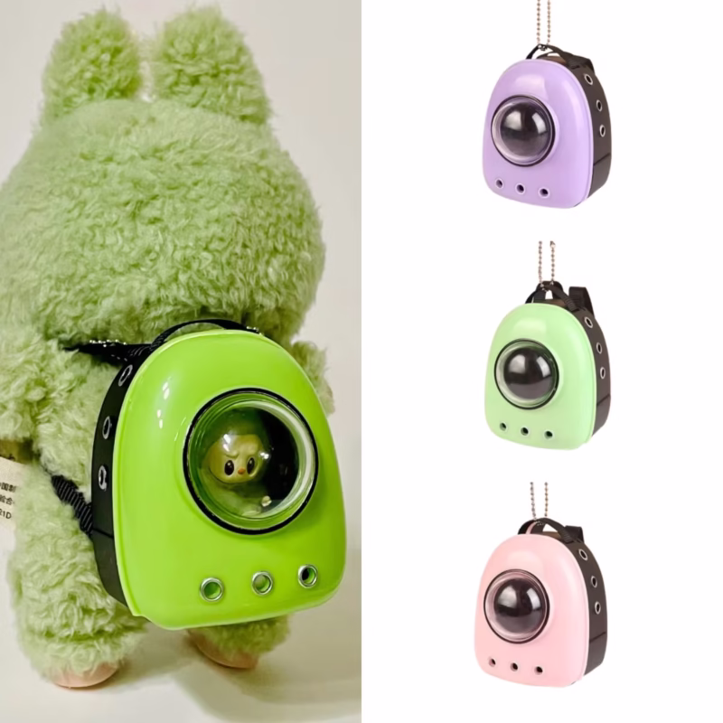17cm Labubu Outfits Mini Pet Cat Space Backpack Scene Ornament Dolls Accessories Doll House Simulation3