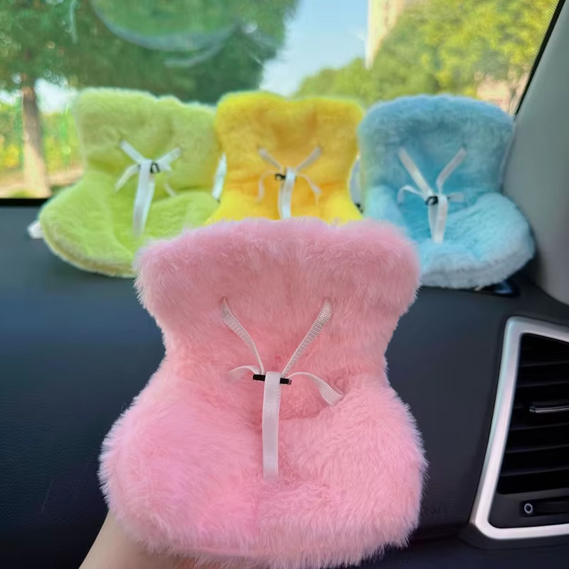 Kawaii Labubu Doll Mini Plush Safety Seat with Air Aromatherapy Decoration and Car Ornament Gifts