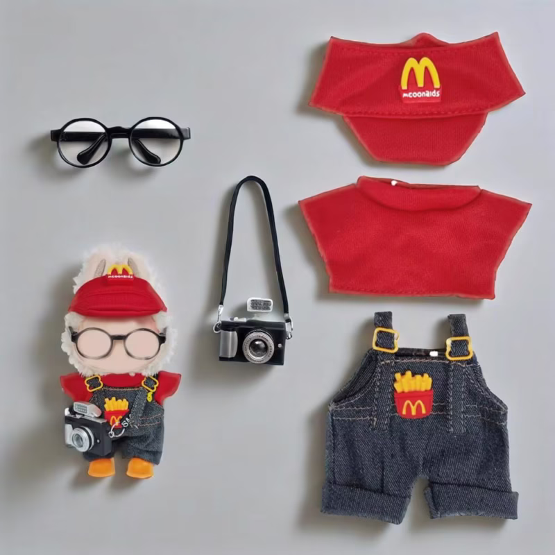 Labubu Mini Doll Adorable Workwear Set for 15–17cm Fast Food Fries M Cosplay Cola Clothers Dollhouse Accessories - Image 4
