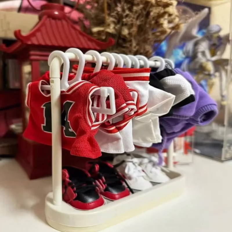 Multipurpose Clothes Support Rackfor Labubu/BJD Doll, 20cm Mini Dry Cleaning Hanger Mini Decorative Doll Dry Cleaning Rack - Image 4