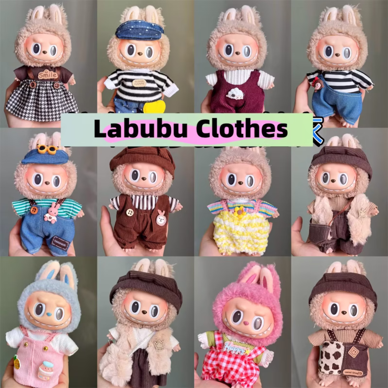 41 styles in 15 and 17 cm Outfit Hat Clothes for Labubus Mini Dolls Clothing Doll Accessories Cultivate Sitting P Labubu II Dolls