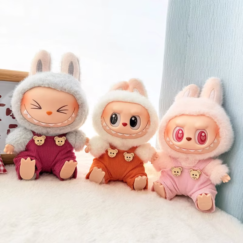 Only 17 cm Skirt Hat Labubu Adorable Little Plush Doll's Clothes and Accessories Kids' Handmade Clothes Gift Kawaii Doll Outfits and Girl Toys
