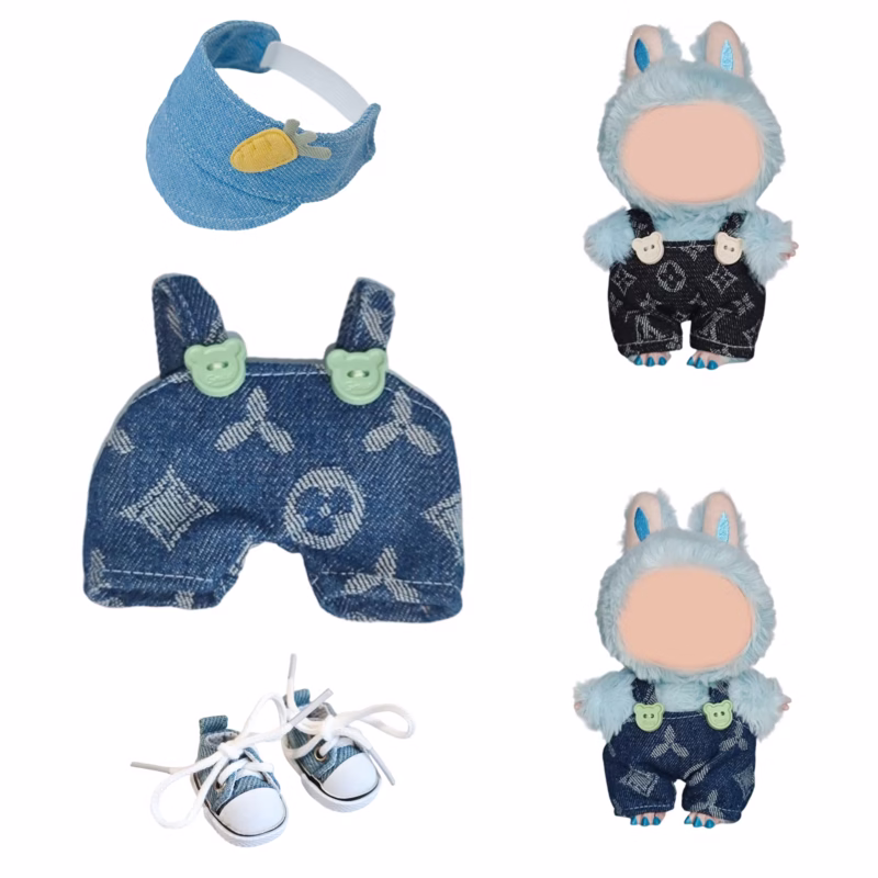 Adorable 17cm Mini Labubu Plush Doll Skirt Set: DIY Clothing Accessories Gift - Image 4