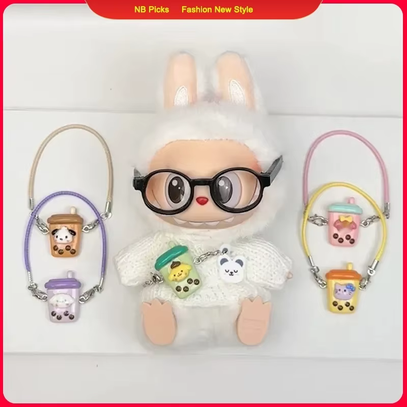 15-17cm Mini Cartoon Milk Tea Cup Blind Box by Labubu Doll’s Dollhouse Simulation Ornament V1 V2 V3 Labubu Clothes Accessories