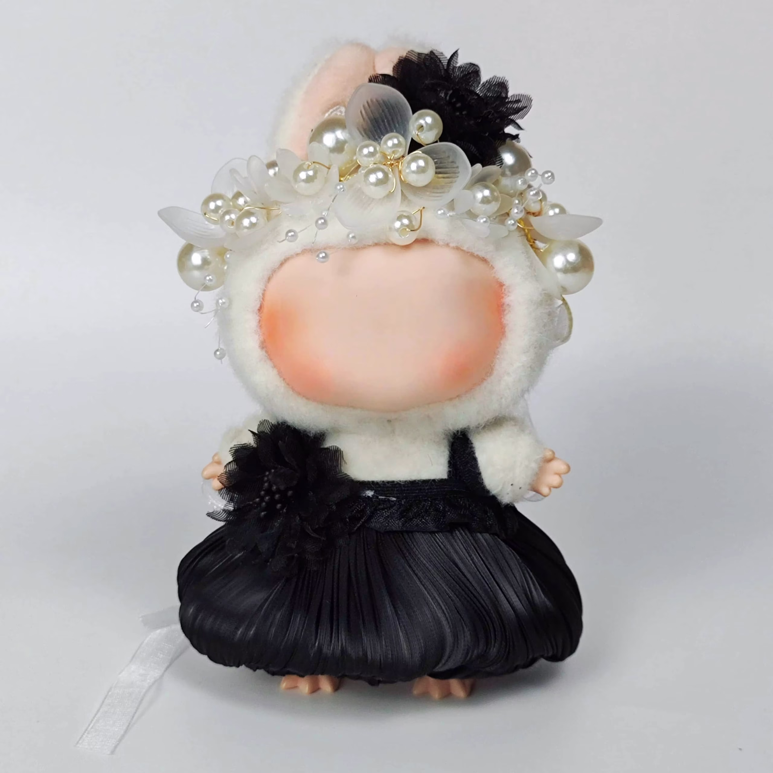 Labubu I II Idol Dolls Korea Kpop Dolls DIY Clothes Gifts Mini Plush Dolls Bud Skirt with Pearl Hair Accessory - Image 3