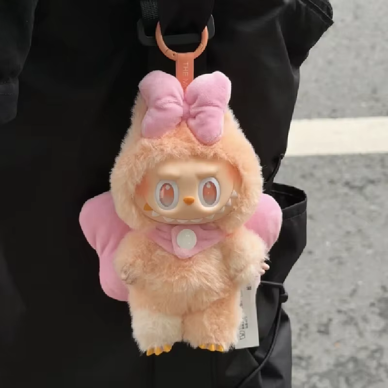 mini Labubu V1 V2 V3 Pink Keychain Macaron Party Wear Sets Pink Sitting Clothes Accessories for Big Bow Angel Wing Replacement Outfit - Image 4