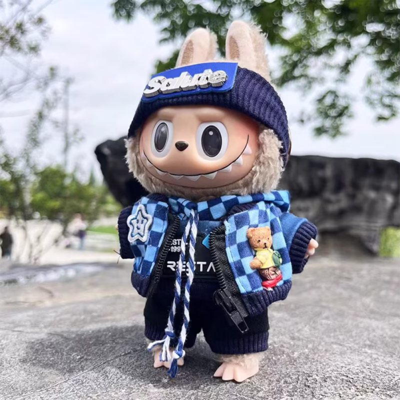 Korea Kpop Exo Labubu ‘s Doll Clothes 17cm Mini Plush Dolls Outfit Hoodie Coat Trousers 17 cm - Image 2