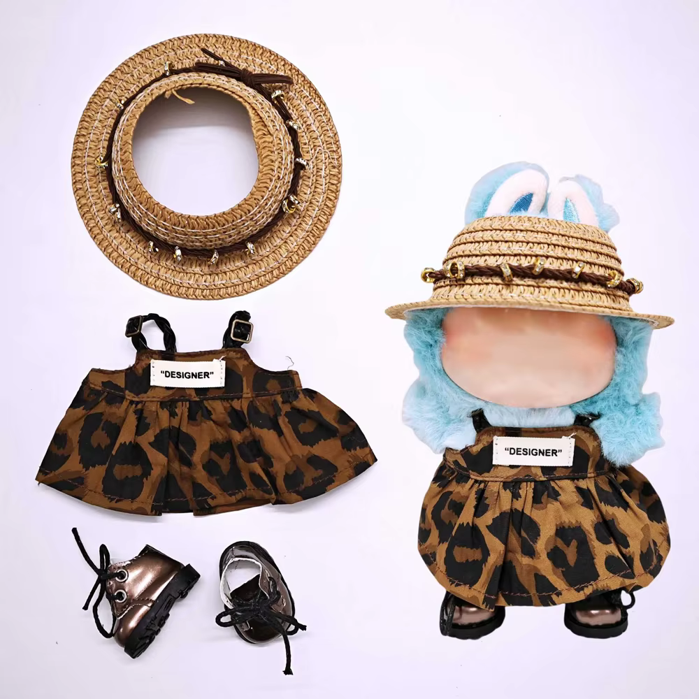 This lavish outfit set is for sure going to make your Labubu stand out, and with it the attention he deserves. Mini Labubu dolls in the size of 15 – 17 cm can be dressed with this doll outfit set
