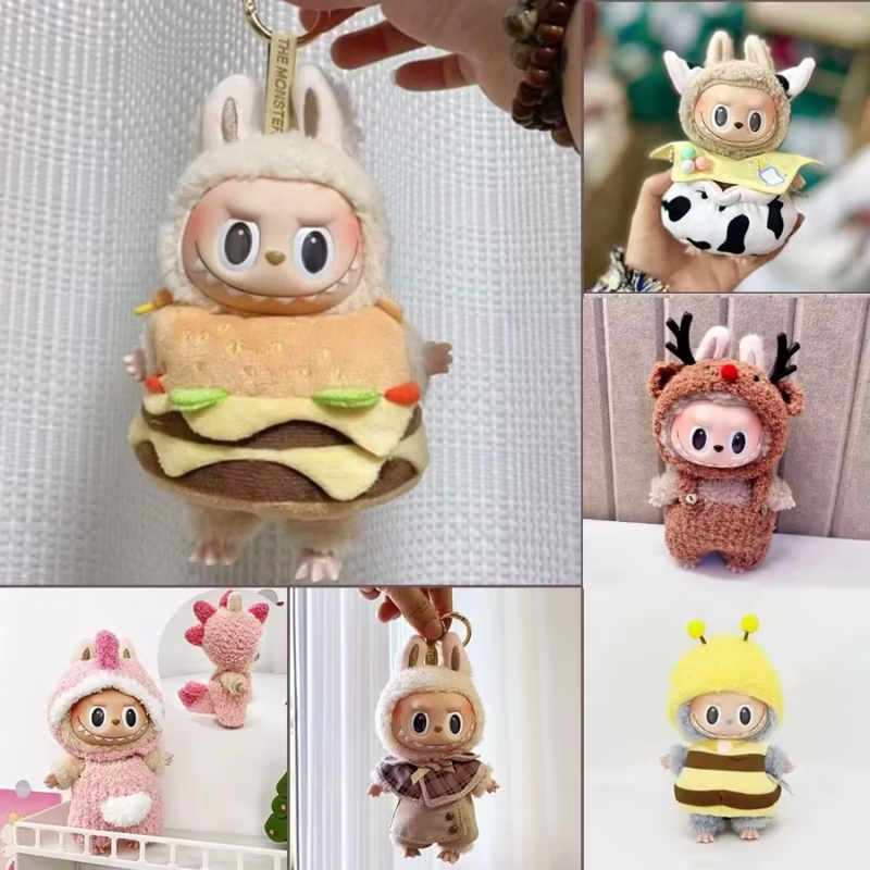 Labubu K-pop Exo inspired pit stripe climbing outfit for mini plush dolls