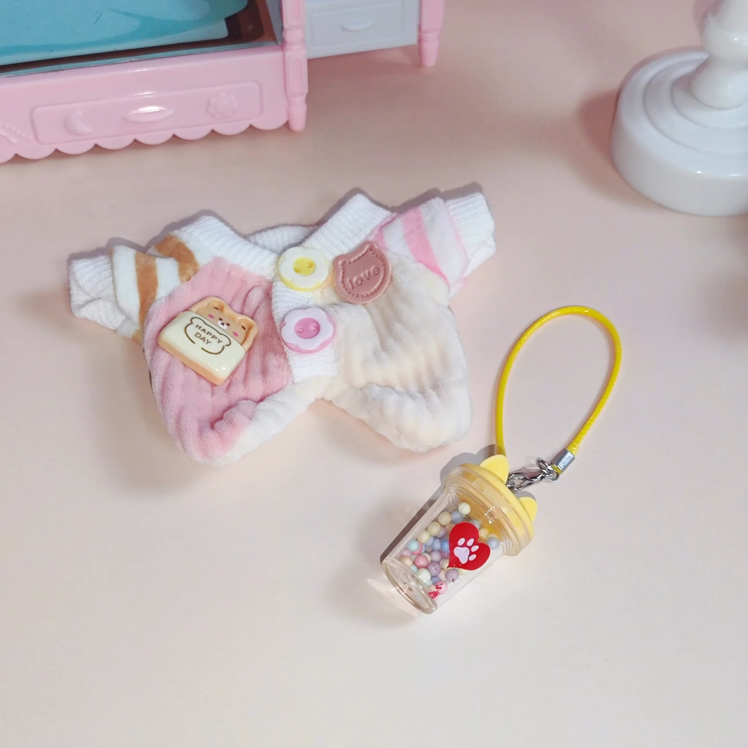 Labubu 15 17cm Small Soft Doll Accessory Hooded Sweatshirt Poncho for Dolls Present