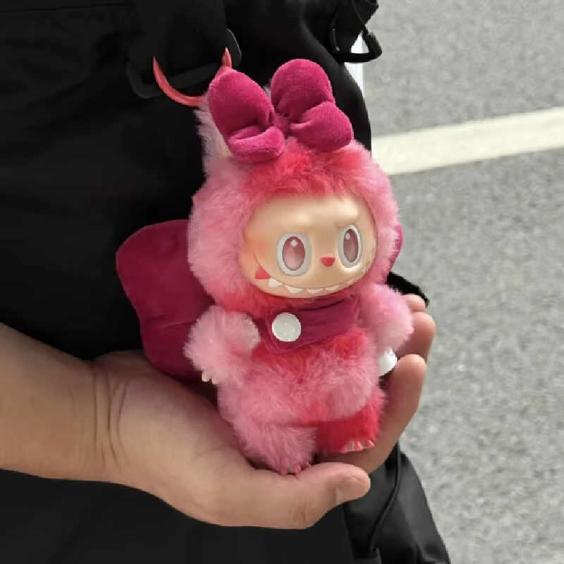 mini Labubu V1 V2 V3 Pink Keychain Macaron Party Wear Sets Pink Sitting Clothes Accessories for Big Bow Angel Wing Replacement Outfit