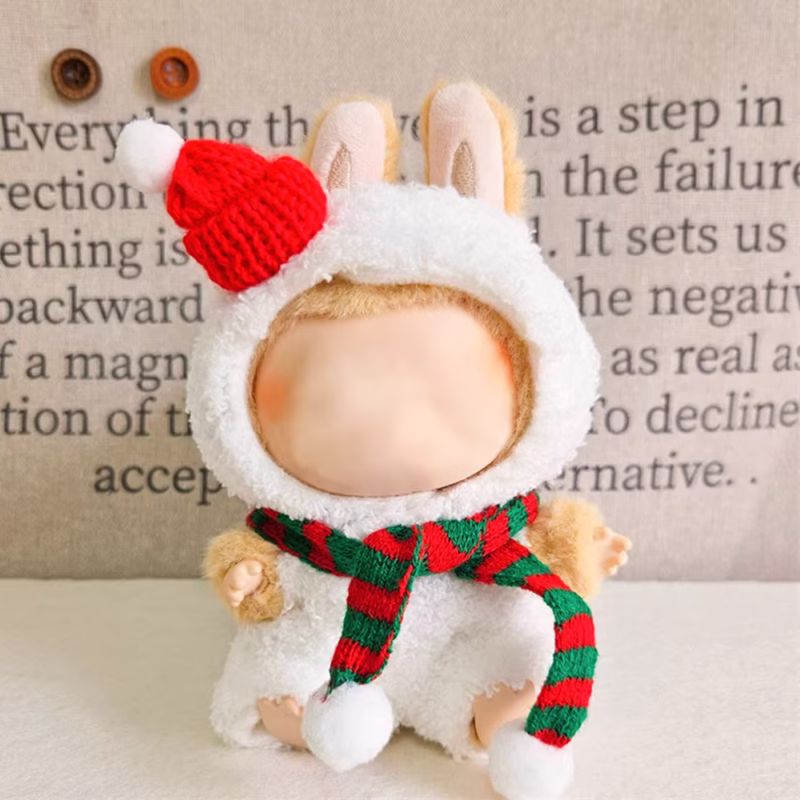 Miniature Snowman Style Dressing Up Doll Clothes for Labubu 15-17cm Plush Doll Clothes Accessories Decoration for Keychains DIY Toys - Image 3
