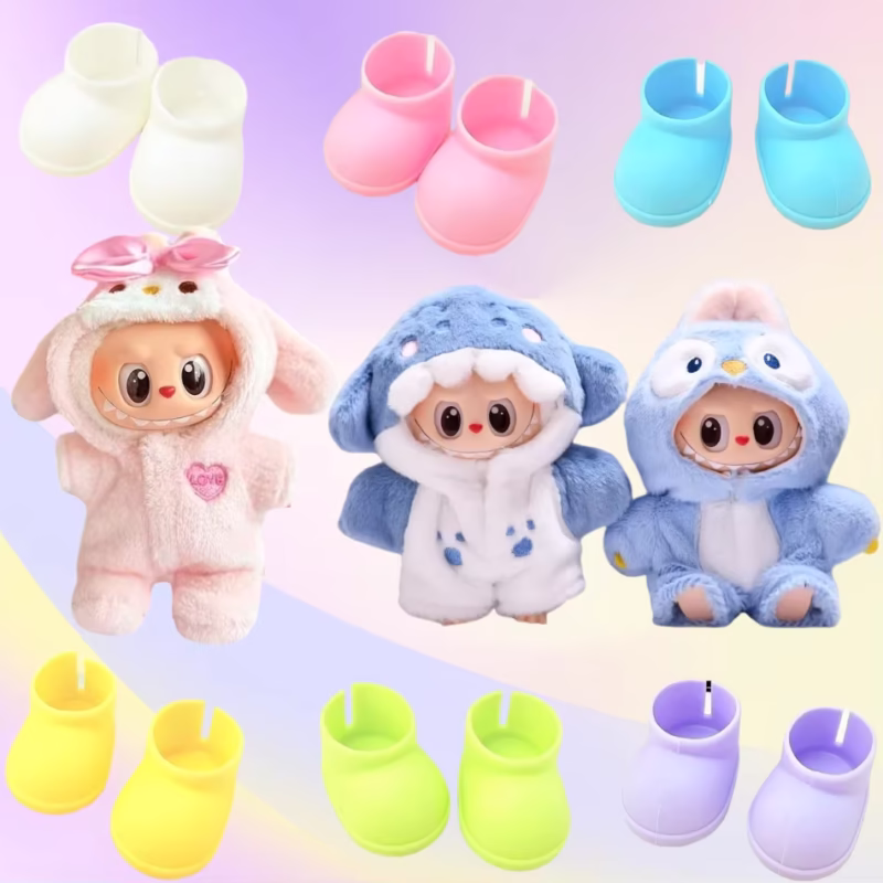 Labubu Clothing Mini Dolls Outfit Accessories 15-17cm Doll Rain Boots Rain Shoes Clothes