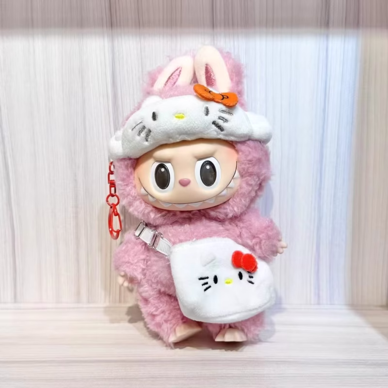Self-made Sanrio Cotton Doll Accessories Gifts of Dressing Labubu Plush and My Melody Kuromi Mini Shoulder Bags - Image 4
