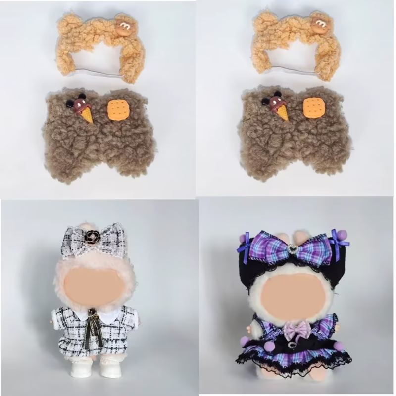 Labubus Mini Doll Outfit, Hat, Shoes, and Accessories, Sitting Party Game Toys, 17cm - Image 2